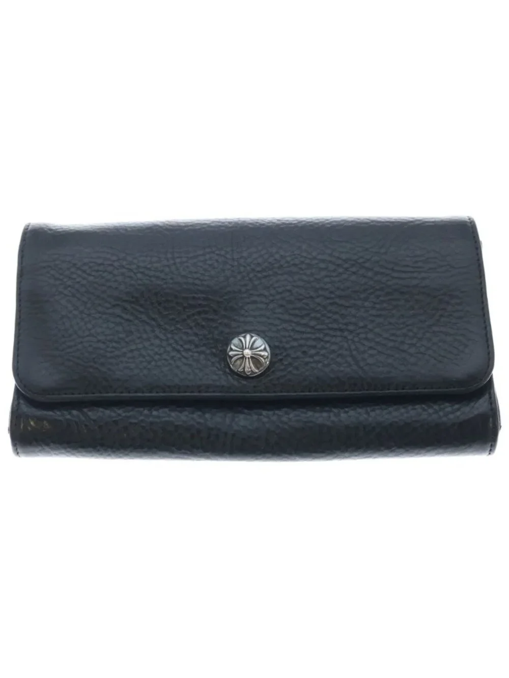 Chrome Hearts Judy Cross Ball Button Leather Wallet Black